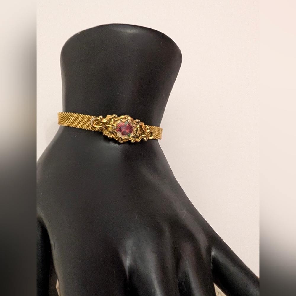 Antique Victorian Gold Plated Adjustable Mesh Bracelet ~ RARE!!!